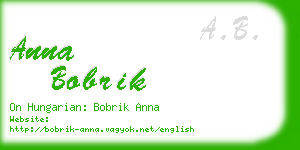 anna bobrik business card